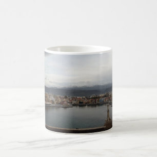 Savor the charm of the harbor. coffee mug