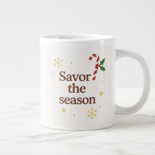 Savor the Season Candy Cane Christmas Mug