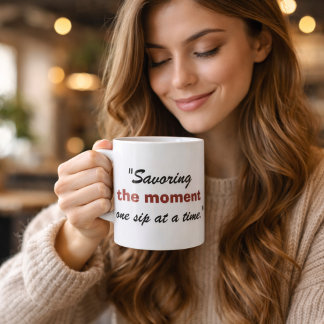 Savoring the moment, one sip at a time. coffee mug