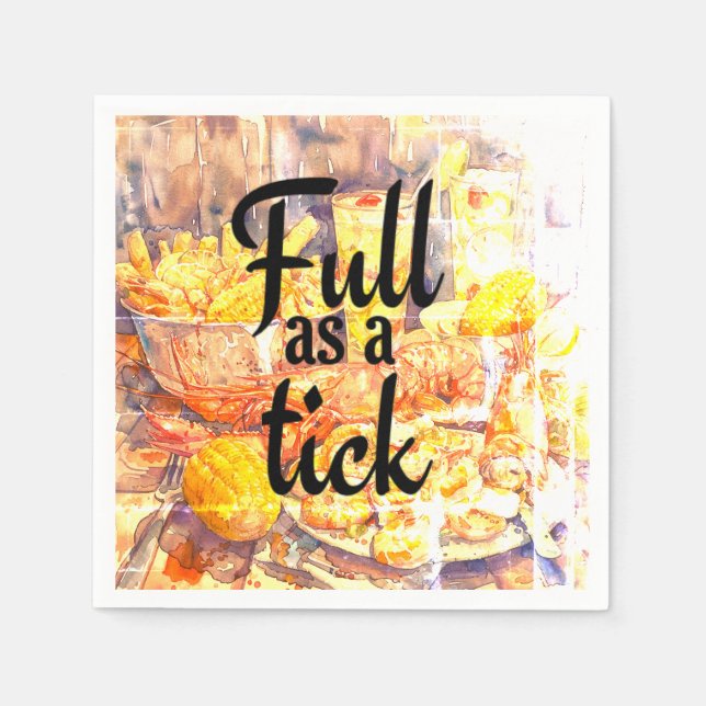 Savour the Flavour: Full as a Tick Low Country Boi Napkin (Front)