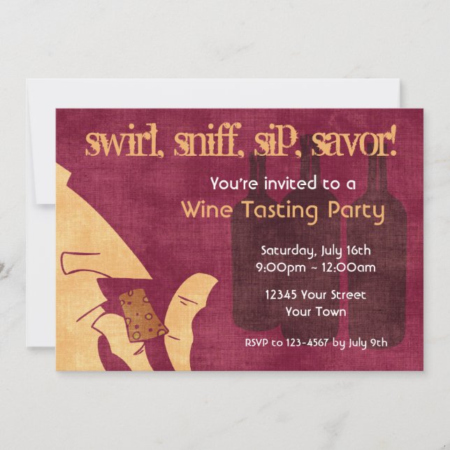 Savouring Wine Party Invitation (Front)