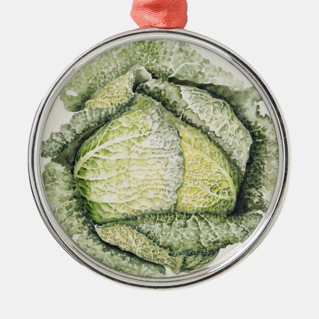 Savoy Cabbage Metal Tree Decoration (Front)