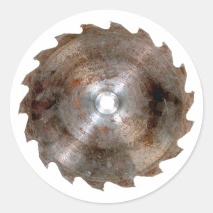 saw blade classic round sticker