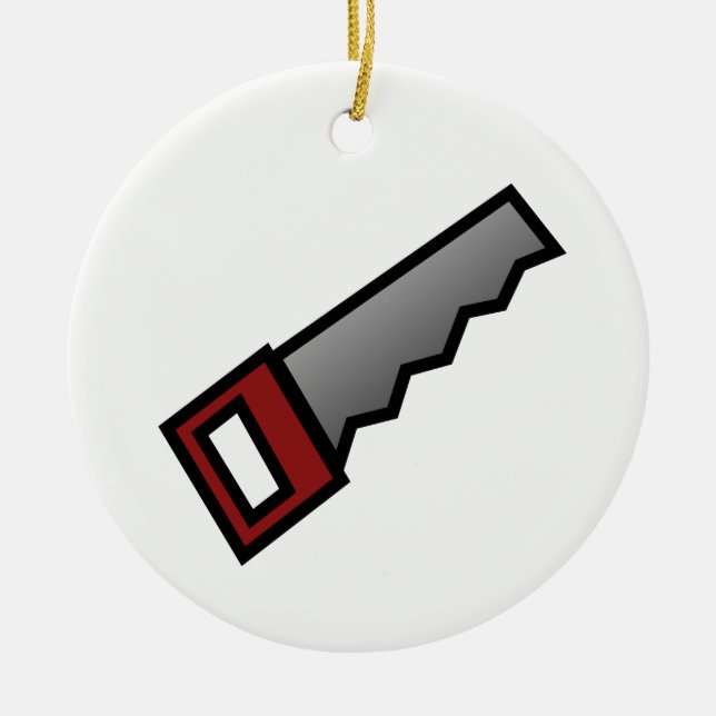 Saw Ceramic Ornament (Front)