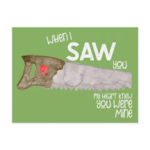 Saw Humour Valentines Day Postcard