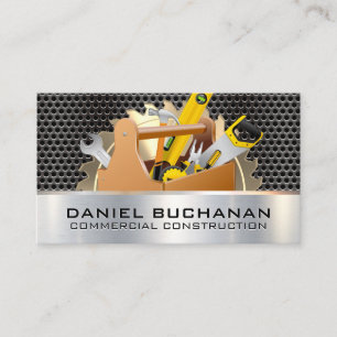 Saw    Metallic Grill   Carpentry Tool Box Business Card