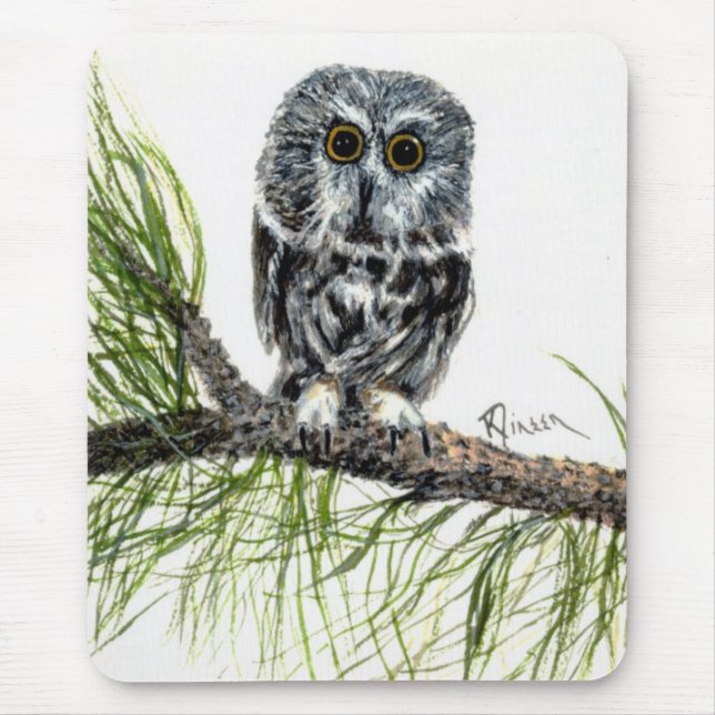 Saw Whet Owl Mouse Pad (Front)