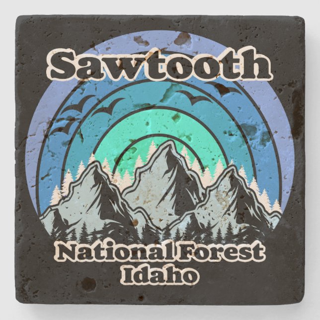 Sawatooth National Forest Stone Coaster (Front)