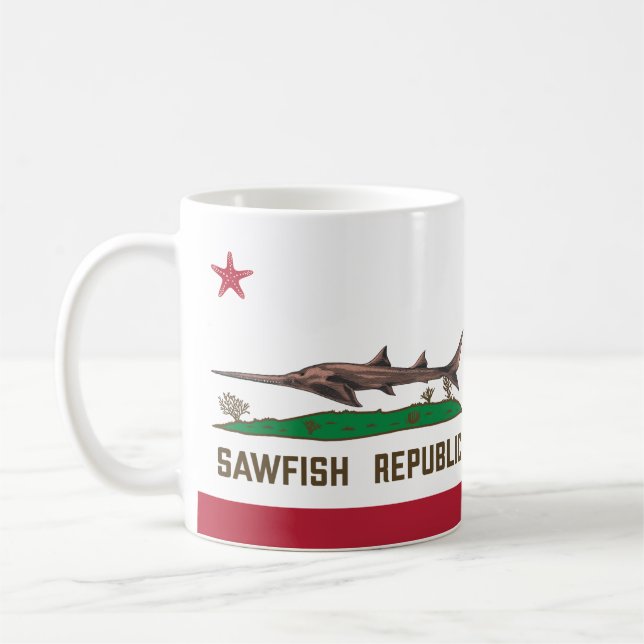 Sawfish Republic Ray Flag Carpenter Shark Coffee Mug (Left)