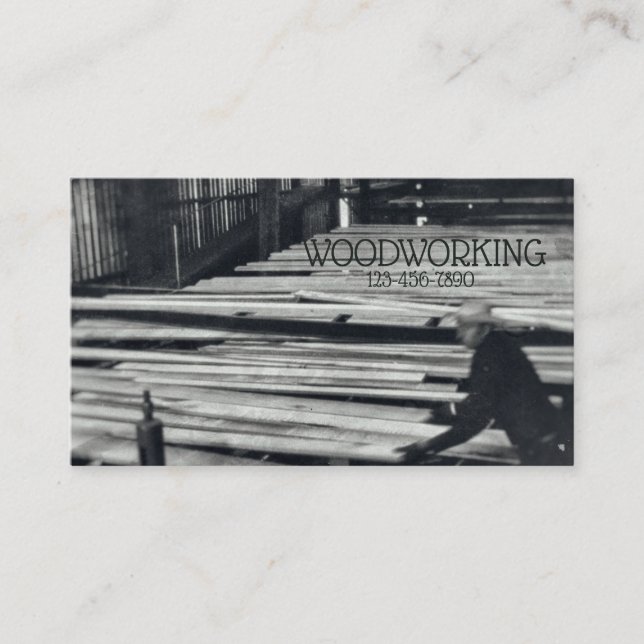 Sawmill Wood Milling Industrial Woodworking Business Card (Front)