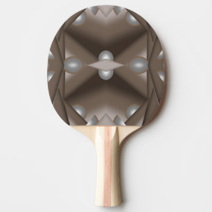 Sawtooth Edged Concentric Earth Tone Ombre Art Ping Pong Paddle