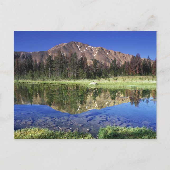 Sawtooth Mountains reflected in Fourth of July Postcard (Front)