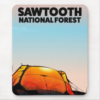 Sawtooth National Forest Travel poster Mouse Pad