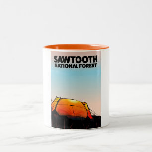 Sawtooth National Forest Travel poster Two-Tone Coffee Mug