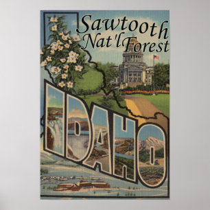 Sawtooth Nat'l Forest, Idaho - Large Letter Poster