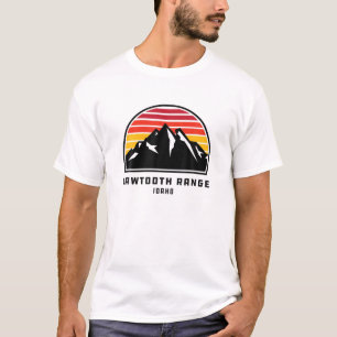 Sawtooth Range Idaho Retro Style Mountain Sunset C T-Shirt