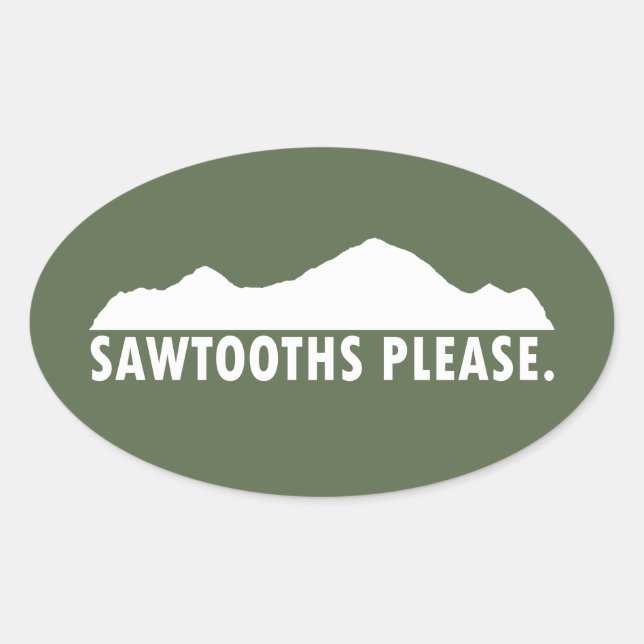 Sawtooths Please Oval Sticker (Front)