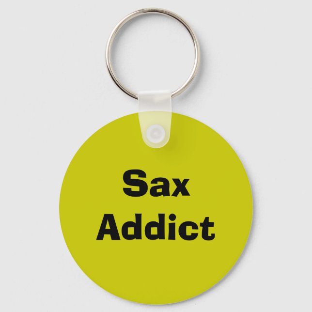 Sax Addict - saxophone Key Ring (Front)