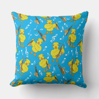 Sax Chick Saxophones Music Notes Cushion