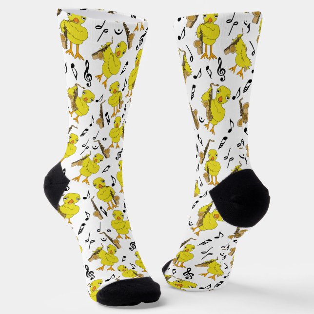 Sax Chick Saxophones Music Notes Socks (Angled)
