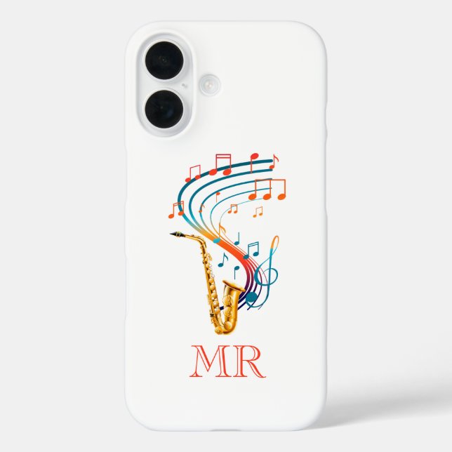 Sax music | Initials Case-Mate iPhone Case (Back)