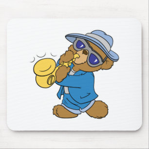 Saxaphone Jazz Blues Bear Mouse Pad
