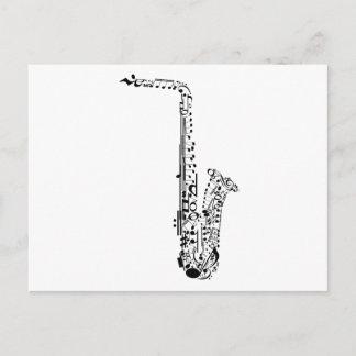 Saxaphone Notes Postcard