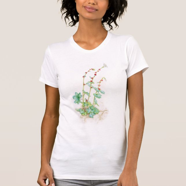 Saxifraga cernua watercolor art t-shirt (Front)