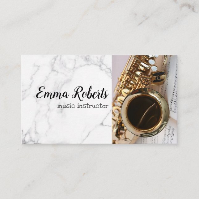 Saxofone | Music Instructor Business Card (Front)