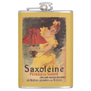 Saxoleine Lamp Oil Red Lampshade Hip Flask