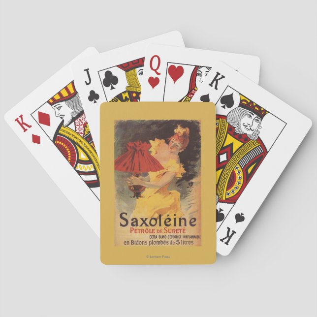 Saxoleine Lamp Oil Red Lampshade Playing Cards (Back)