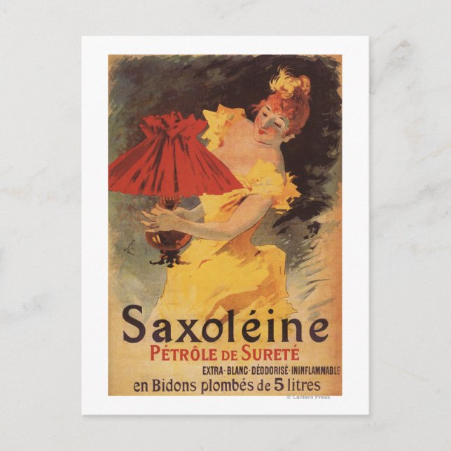 Saxoleine Lamp Oil Red Lampshade Postcard (Front)