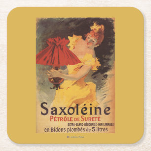 Saxoleine Lamp Oil Red Lampshade Square Paper Coaster