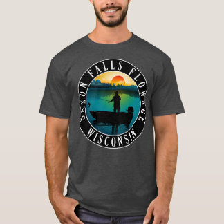 Saxon Falls Flowage Wisconsin Fishing T-Shirt