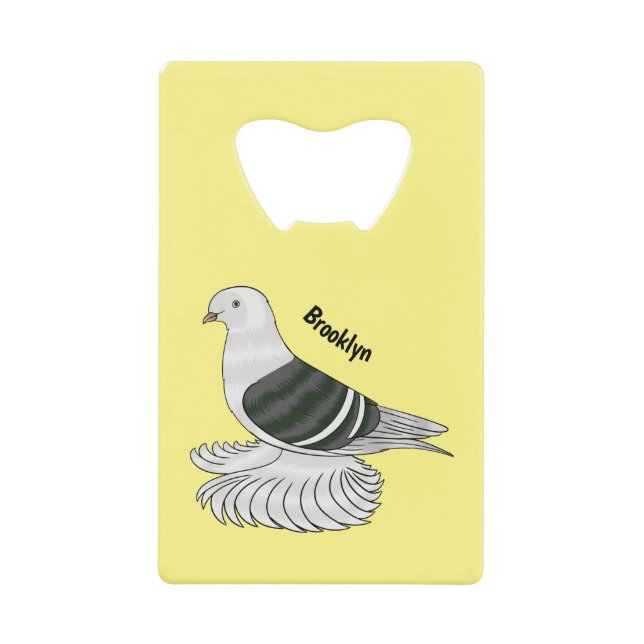 Saxon Shield pigeon bird cartoon illustration  (Front)