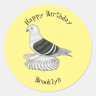 Saxon Shield pigeon bird cartoon illustration Classic Round Sticker