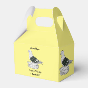 Saxon Shield pigeon bird cartoon illustration  Favour Box