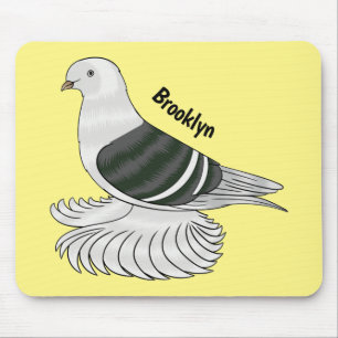 Saxon Shield pigeon bird cartoon illustration Mouse Pad