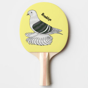 Saxon Shield pigeon bird cartoon illustration Ping Pong Paddle