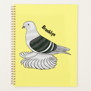 Saxon Shield pigeon bird cartoon illustration  Planner