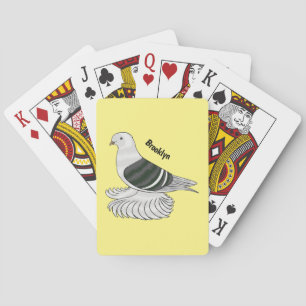 Saxon Shield pigeon bird cartoon illustration Playing Cards