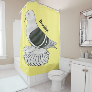 Saxon Shield pigeon bird cartoon illustration Shower Curtain