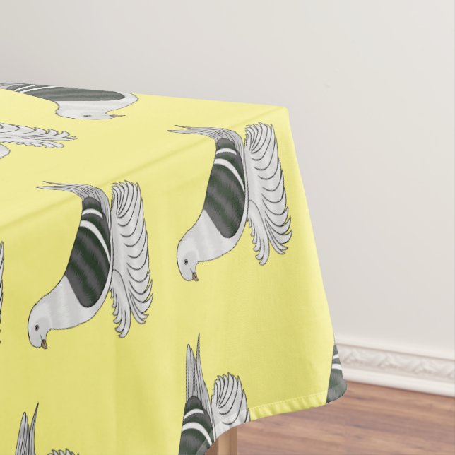 Saxon Shield pigeon bird cartoon illustration Tablecloth (In Situ)