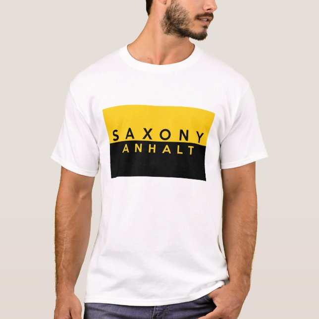 saxony anhalt region flag german country text name T-Shirt (Front)