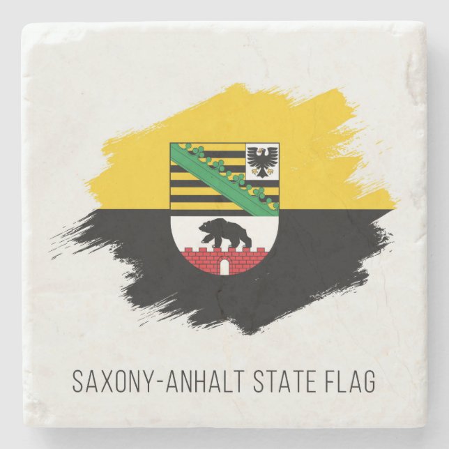 Saxony Anhalt State Flag Stone Coaster (Front)