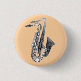 saxophone 3 cm round badge