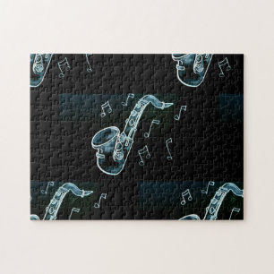 Saxophone And Music Notes Jigsaw Puzzle