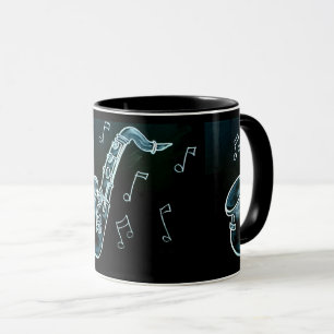 Saxophone And Music Notes Mug