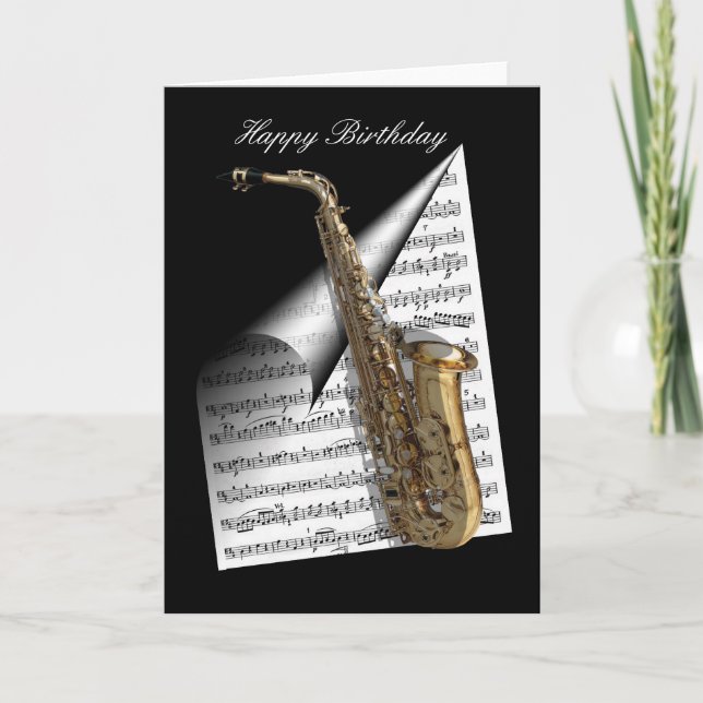Saxophone and Music sheet Card (Front)