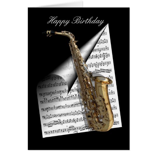 Saxophone and Music sheet Card